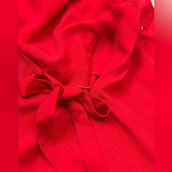 Guess Red Wrap Peplum Blouse - Picture 5 of 9